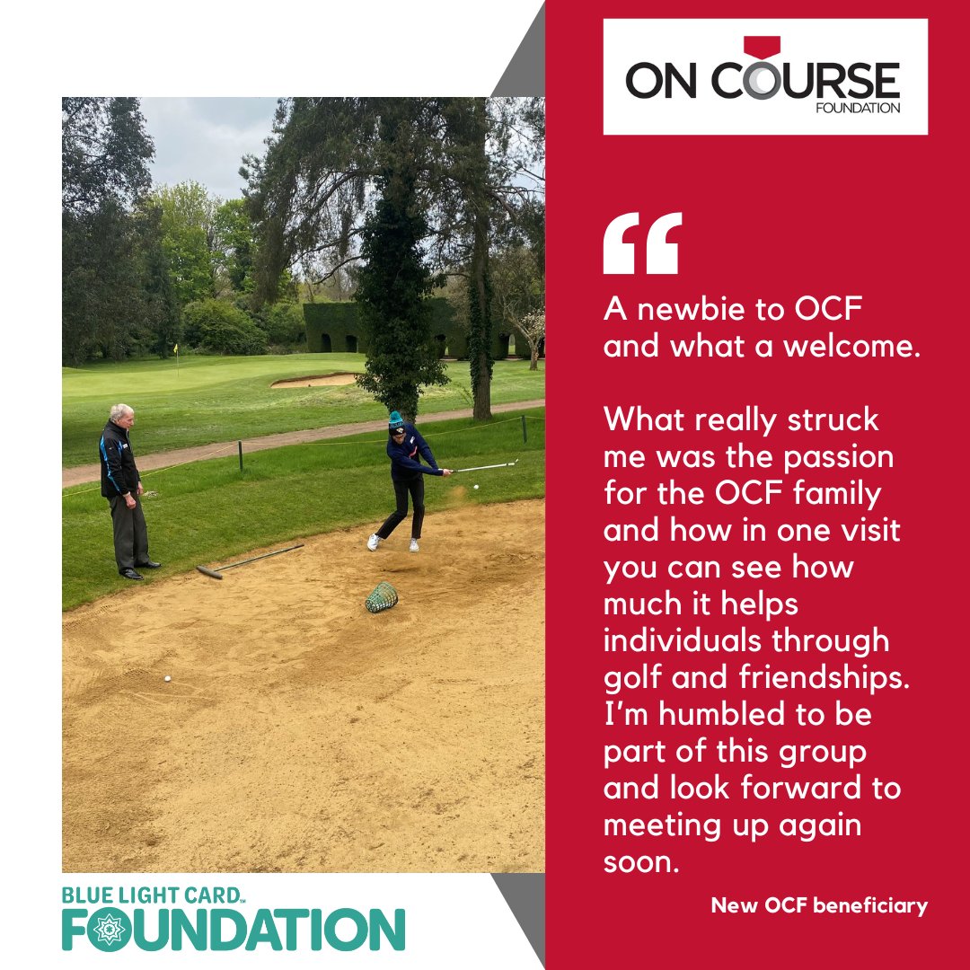 This is what it's all about at On Course Foundation. 😍 Kindly supported by the @bluelightcardfn, we continue to deliver our programme of Golf Skills Days and last week visited @BurfordGolf - one of our captains charities for 2024. #recoverythroughgolf