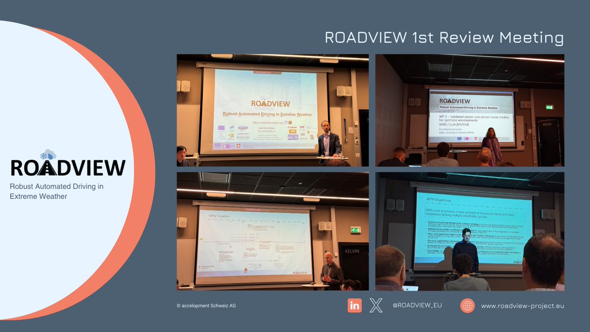 The ROADVIEW Review Meeting with the @cinea_eu was successfully held today!

#ROADVIEW partners shared insights into the ongoing activities within the project, sparking valuable discussions with the project officer and a technical expert.

#CCAM #AV #EU