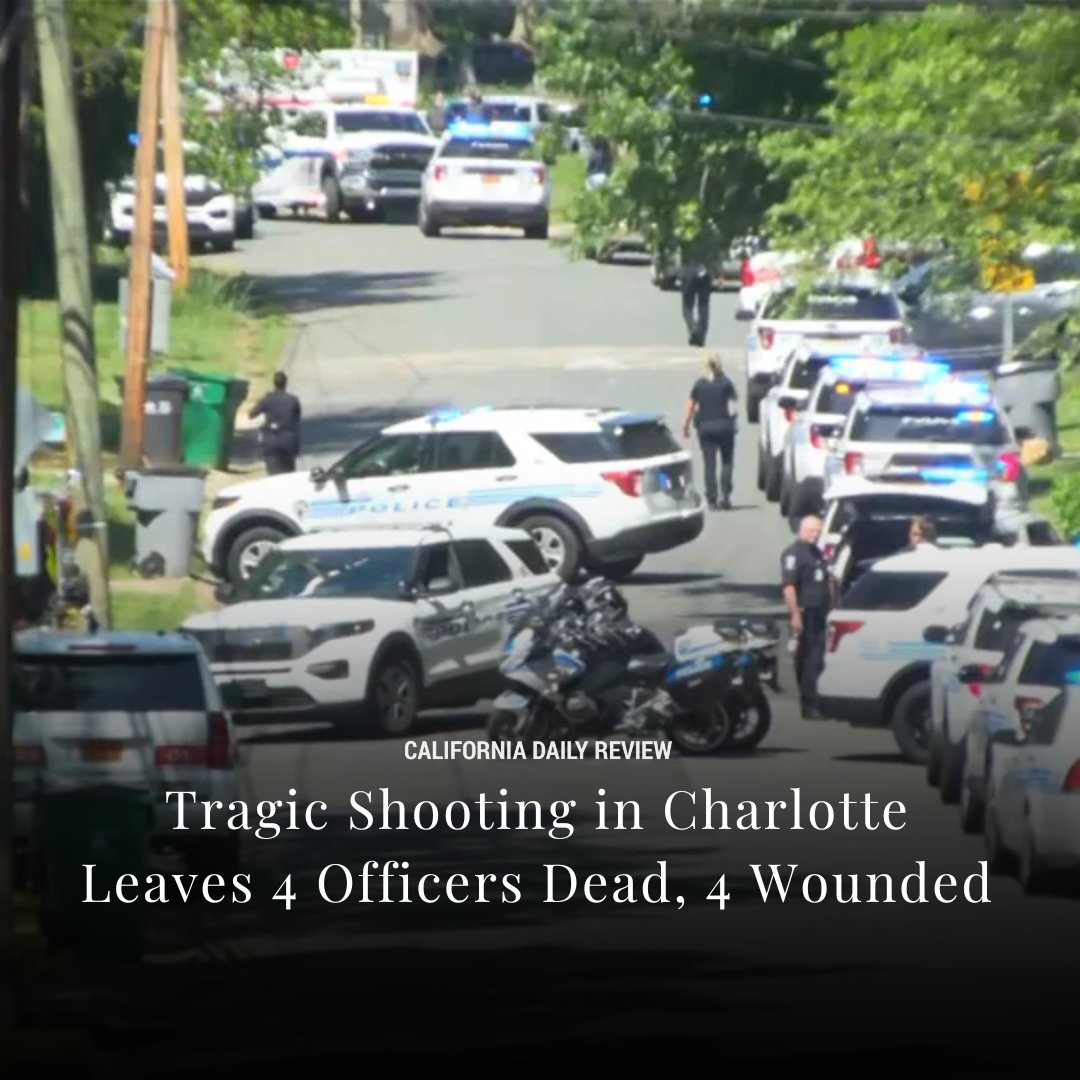 Four officers killed, four wounded in Charlotte shooting during warrant service. Community mourns this tragic loss. #Charlotte #FallenHeroes

#californiadaily #charlotte #crime #northcarolina #incident #law #killings #gunfire #shootout #illegal #biden #tuesdayvibe