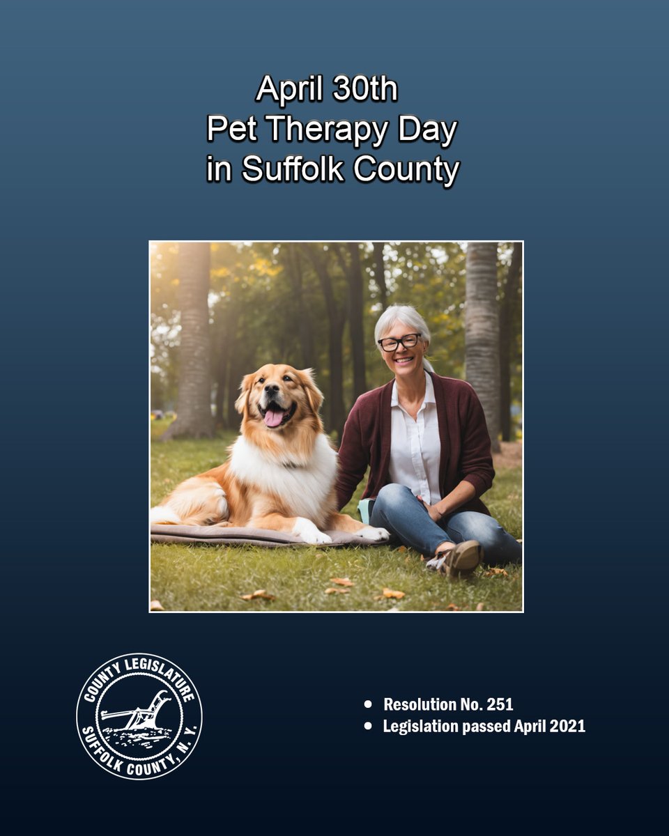 The Suffolk County Legislature recognizes Pet Therapy Day in Suffolk County. #pets #pettherapy #therapy