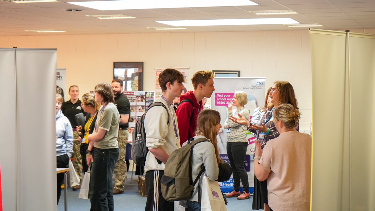Earlier today, #BexhillCollege helds its fifth and final sector-specific progression fair. This event was for our Childcare, Health, and Health & Social Care students across all year groups. To read more, click the link below! 👇 bexhillcollege.ac.uk/childcare-heal… #OutstandingOpportunities