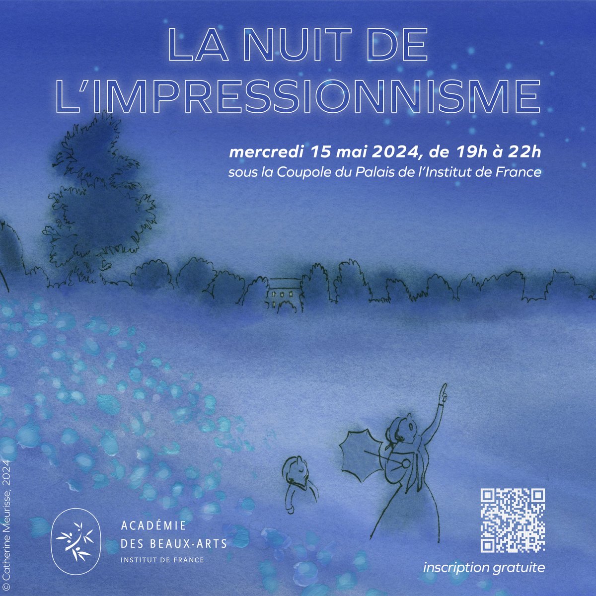 🌠Rejoignez-nous sous la Coupole du Palais de l’Institut de France le 15 mai prochain à l’occasion de 'La Nuit de l'impressionnisme' !
L'Académie des beaux-arts organise de 19h à 22h une soirée d’échange autour de l’émergence de ce moment unique de l’histoire de l’art.