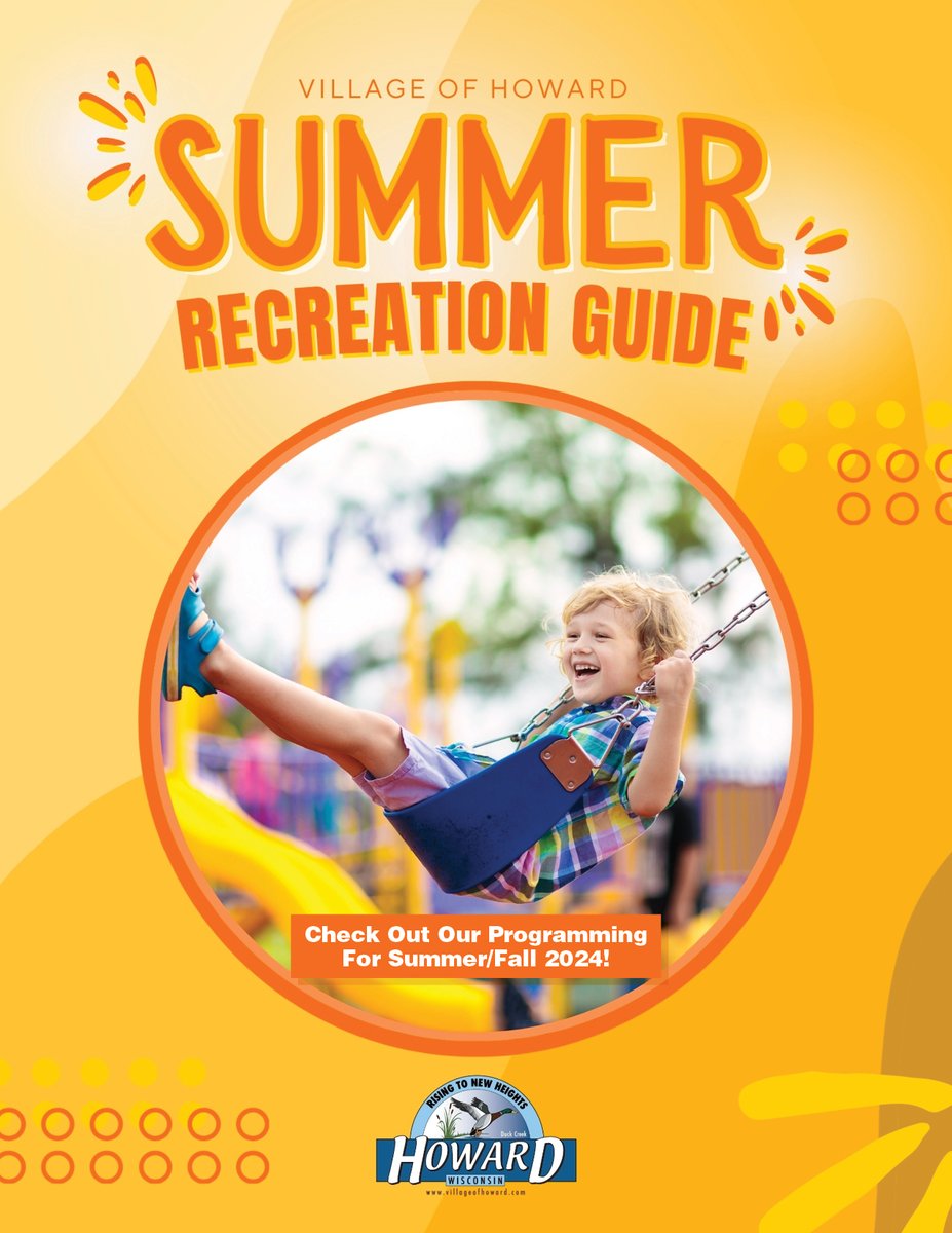 The 2024 Summer Recreation Guide is now available online! Registration for summer programs begins tomorrow. Check out all the offerings here: villageofhoward.com/DocumentCenter…