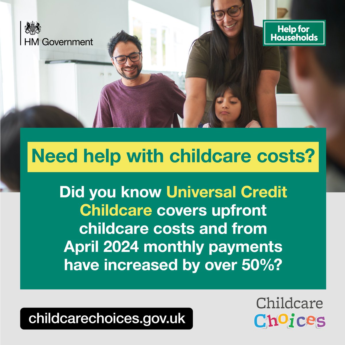 #UniversalCreditChildcare now offers even more support ow.ly/BpYB50Rk87F

#HelpForHouseholds'
