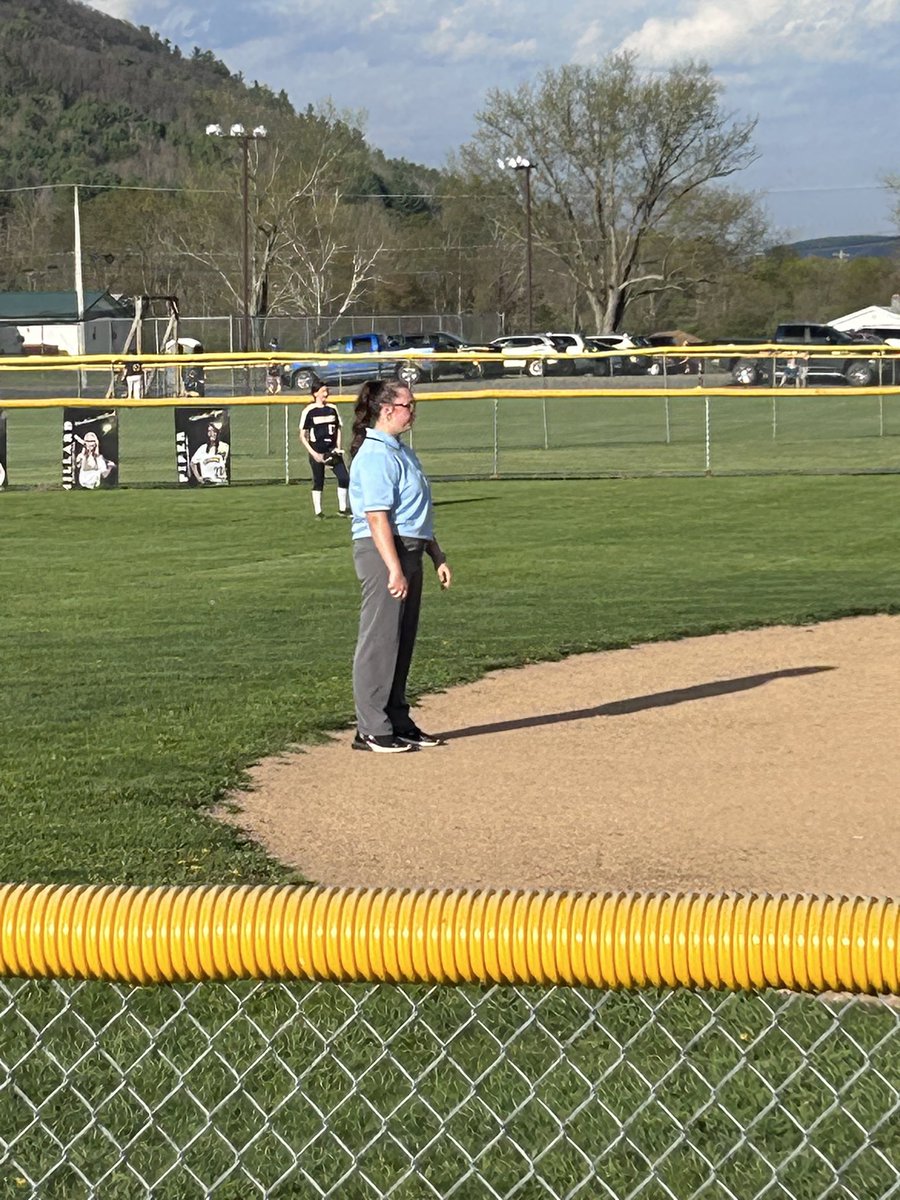 CV Coaching and Officiating Course, junior official Logan Hamilton officiating her first JH softball game #PIAA #CVProud
