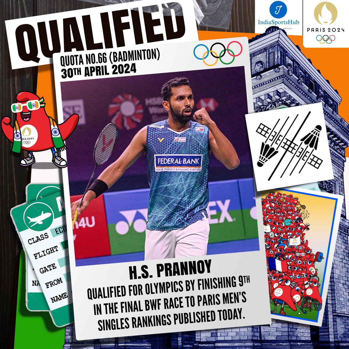 INDIA WILL HAVE TWO IN MEN SINGLES AT PARIS 2024 Yes, now its official 🚨 The flamboyant @PRANNOYHSPRI and talented @lakshya_sen will represent India at the #Paris2024 This is fantastic!!