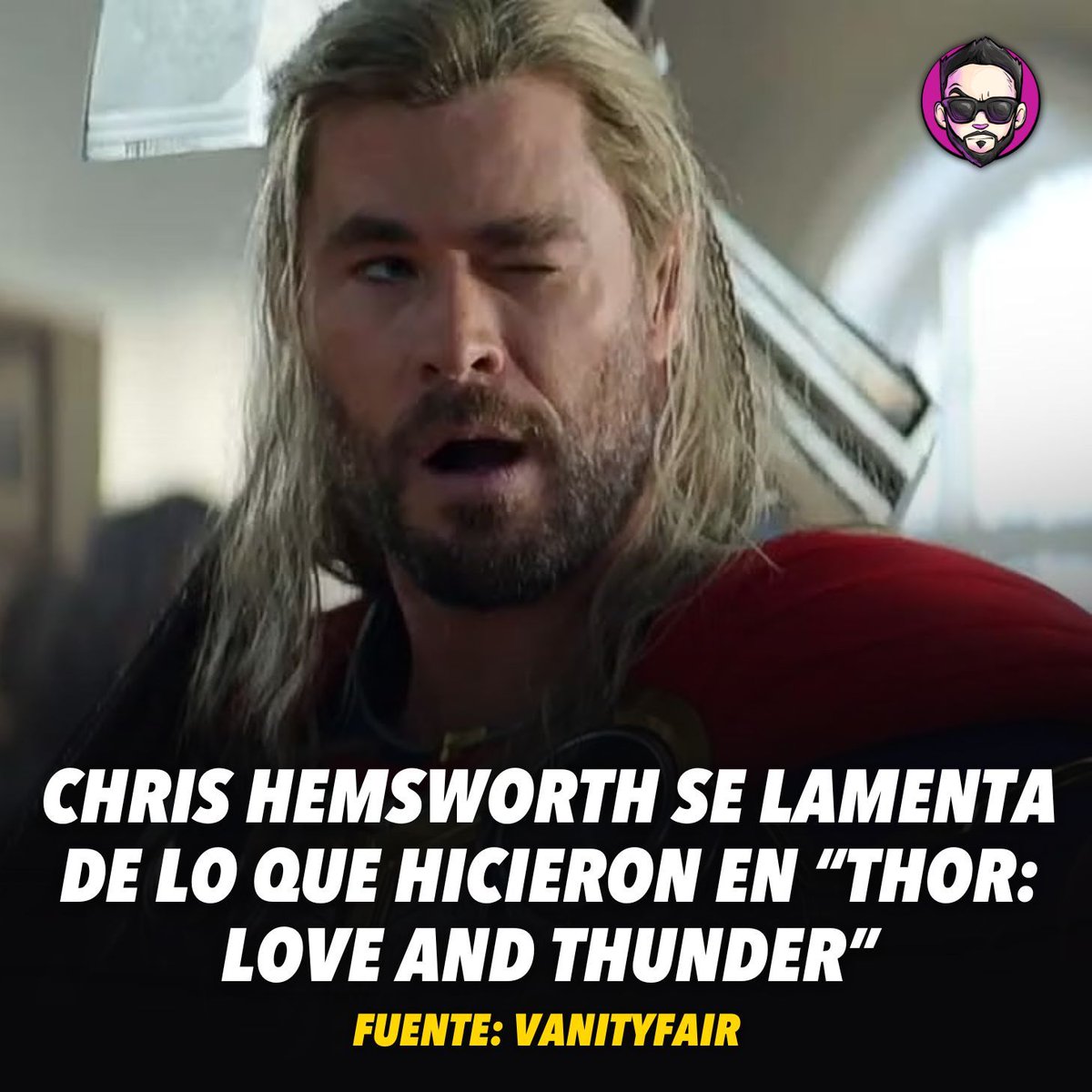 En una entrevista con 'Vanity Fair', #ChrisHemsworth dijo que no le gustó lo que hicieron con el personaje en 'Thor Love and Thunder': 'Me quedé atrapado en la improvisación y la locura, volviéndome una parodia de mí mismo. No mantuve el balance'. ¿Opiniones?