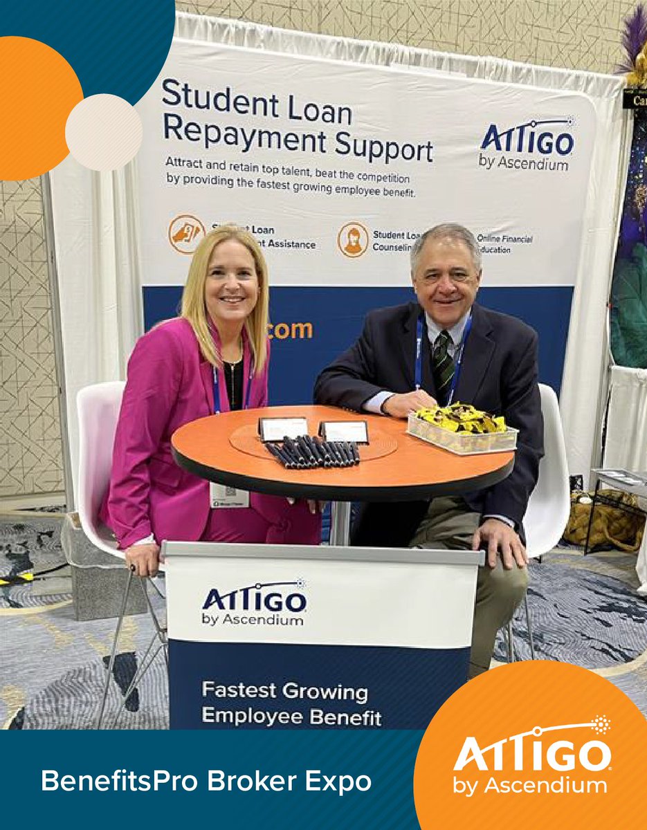 We’re here at the @BenefitsPRO Broker Expo sharing with benefit broker professionals how student loan repayment benefits help give their employer customers an edge in today’s labor market. Stop by booth 122, chat with us, and then enter to win a Stanley Camp Mug! #Attigo by…