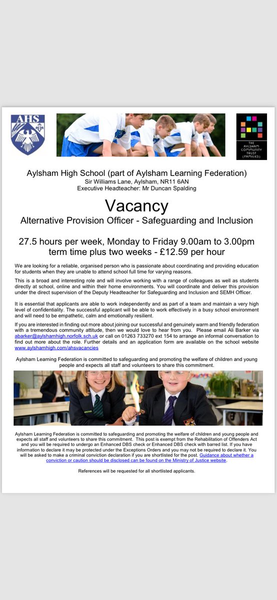 Vacancy Alternative Provision Officer - Safeguarding and Inclusion