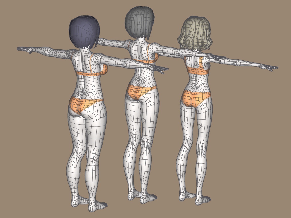 Me_hitudi's tweet image. 体型別の3D素体モデル作った #Cheetah3D