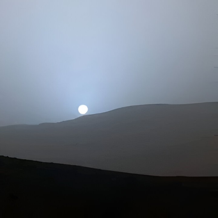 Blue sunset at red planet.