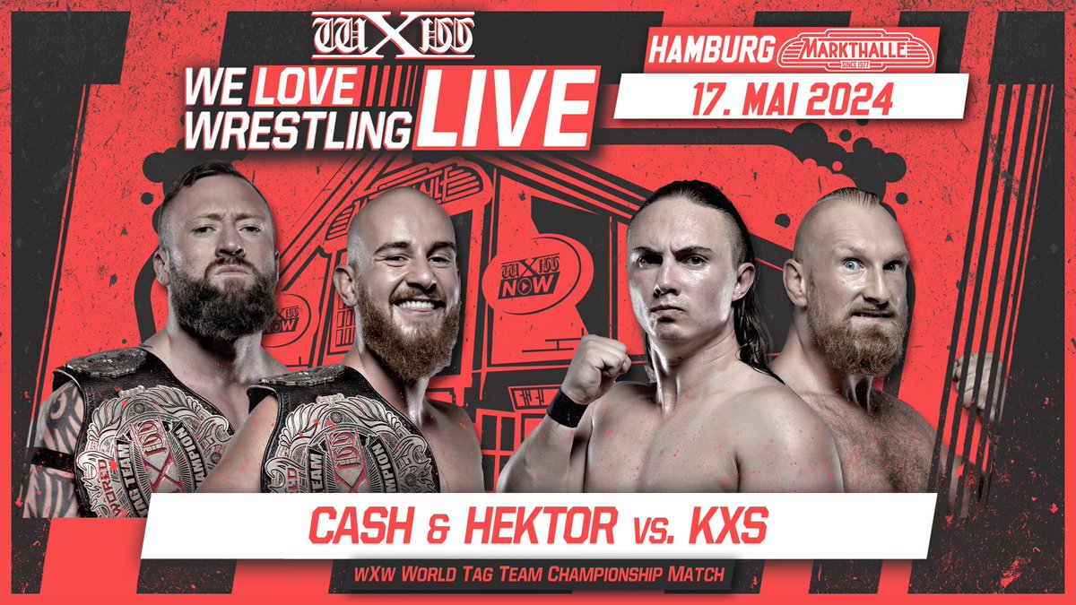 wXw World Tag Team Titelmatch für wXw #WeLoveWrestling 61 in Hamburg bestätigt! Das Match steht. KxS forderte am vergangenen Wochenende bei #wXwTrueColors in Dresden die wXw World Tag Team Champions Hektor & Cash zu einem Titelmatch heraus - der Kampf ist nun bestätigt. wXw…
