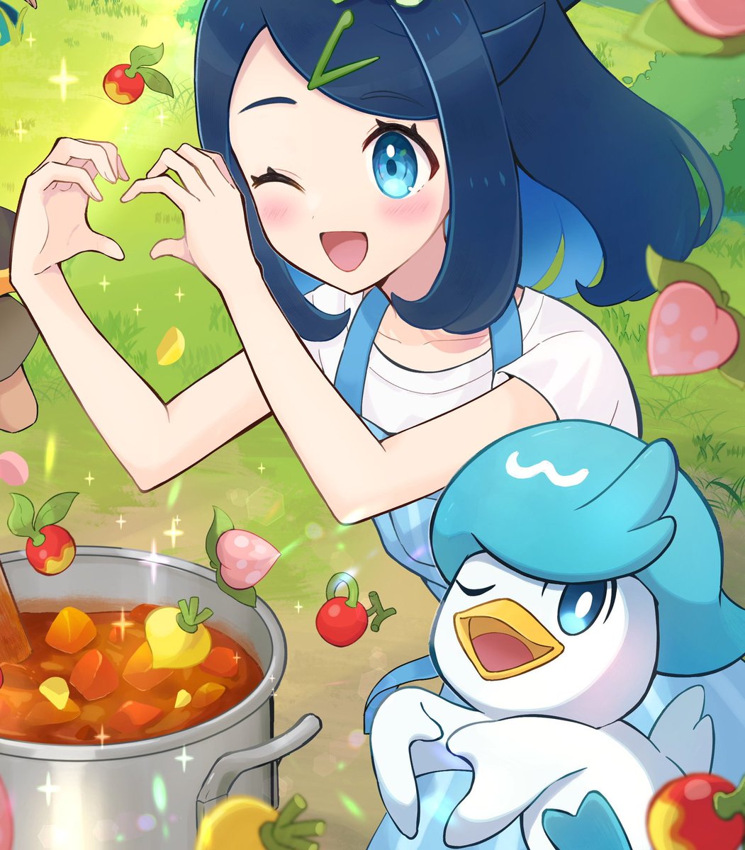 It's time to prepare food in kawaii style 🍲😀
Cute birdy and cute girl 😍 #Pokemon #PokemonScarletViolet #PokemonHorizons #fanart