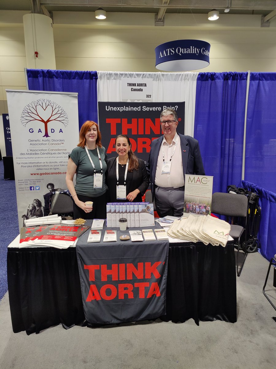 A big thank you to @AATSHQ & @OuzounianMD for welcoming us to #AATS2024 as we launched the life-saving #THINKAORTA Canada campaign. For more info, contact our amazing patient lead & President of @AorticDisorders, Lindsey Rusche via thinkaorta.ca