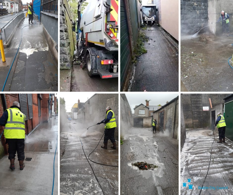 Our #wastemanagement Central Area wash crew were out & about deep cleaning Charleville Mall & the laneways around Croke Park in preparation for the Investec Champions Cup semi-finals taking place next weekend. Great work as always, thanks Mark & team. #keepdublinbeautiful