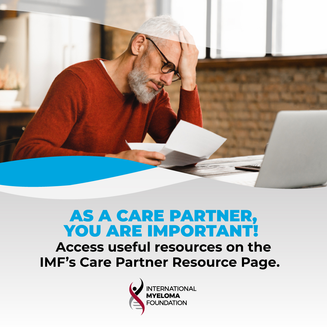 As a #carepartner, you are the patient's partner throughout the #myeloma journey. You don't have to do it alone. Check out the IMF's Care Partner Resource page to learn how you can take care of yourself alongside your loved one. mmsm.link/3lQtJPO