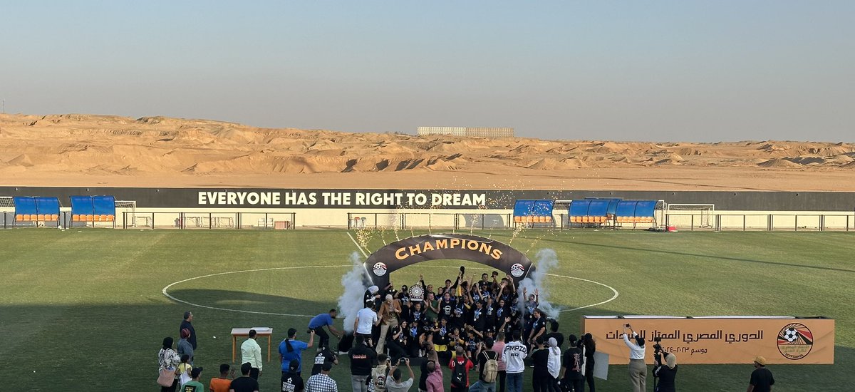 In Egypt to celebrate our FC Tut women’s team as Egypt Premier League champions 👏🇪🇬⚽️🔥 @right2dream
