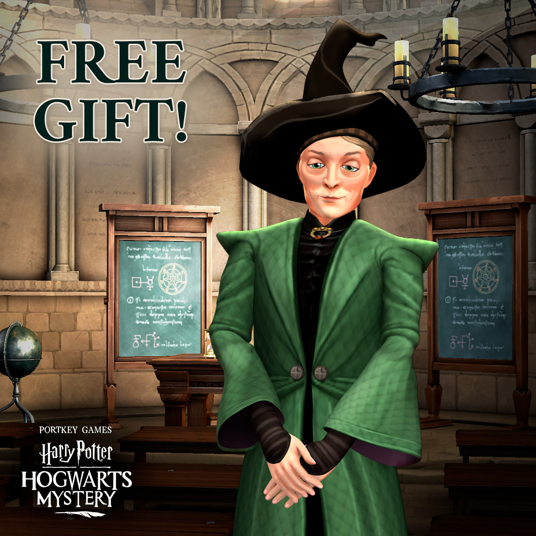 Collect one last 6th Anniversary gift now by logging in to #HarryPotter:  Hogwarts Mystery and visiting Professor McGonagall! https://t.co/zk5jFxnBeB, image size:1080x1080