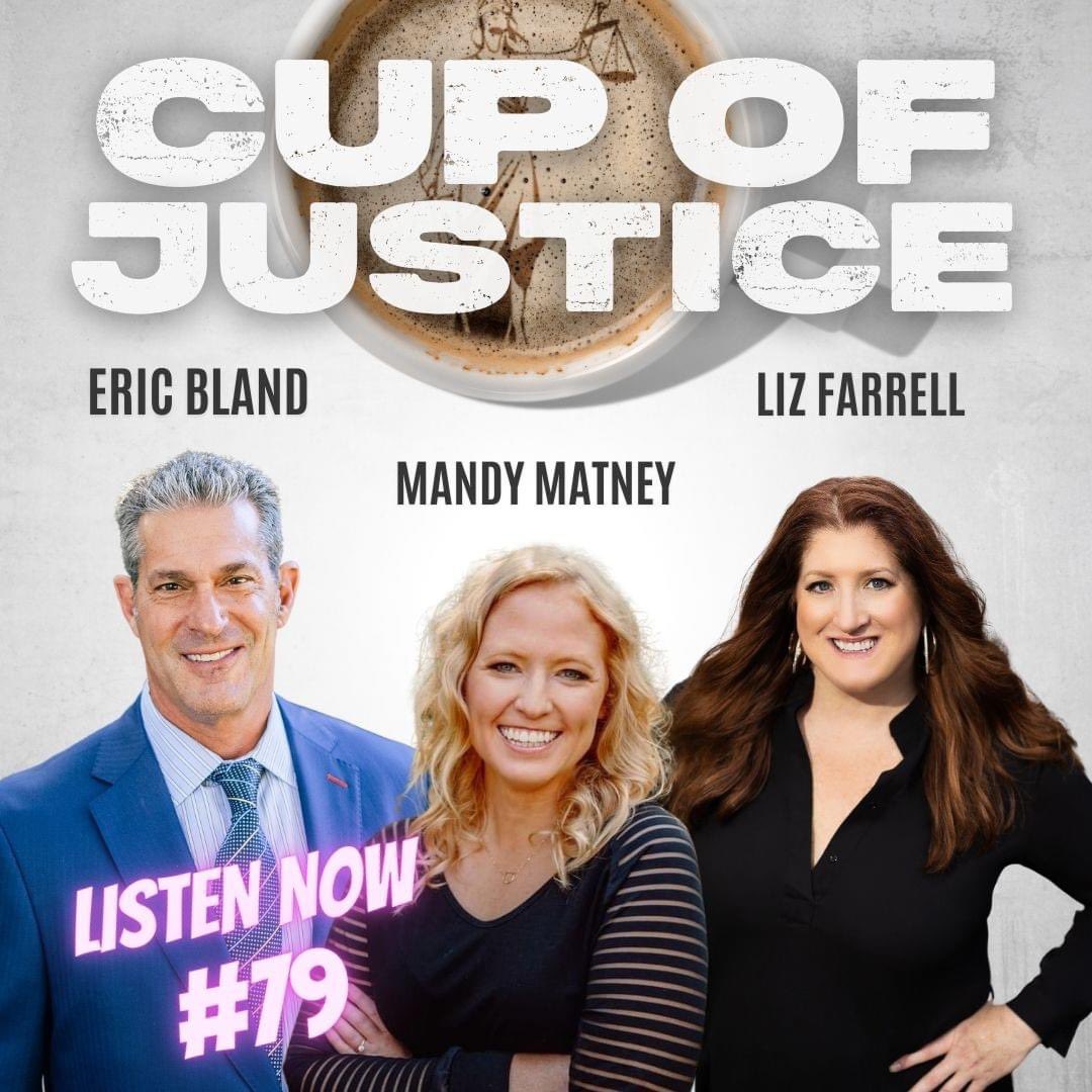 New #CupofJustice is now streaming! @MandyMatney, @TheEricBland and I have a full slate of topics: issues with neighbors, Harvey Weinstein, Cory Fleming’s appeal and more! ☕️⬆️⚖️ Listen to #coj - pod.link/1668668400