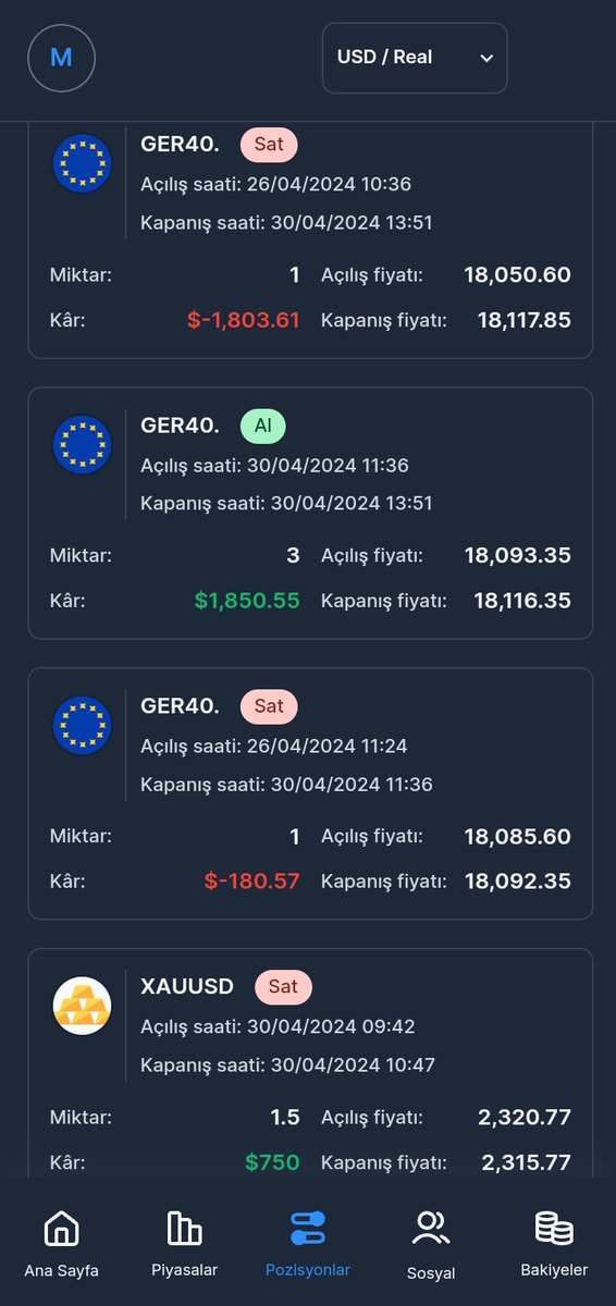 #Forex piyasalarını yine alt-üst ettik! 🚀 Mükemmel bir günü geride bıraktık. Bugünkü kazancımız 4520$ oldu. 💸 Strateji uygulayarak önceden açtığımız 2 işlemden kurtulduk. 🙏 Ücretsiz al-sat grubuma katılmak için; t.me/MithatKaraca #forex #bist100 #borsa #altın #signal