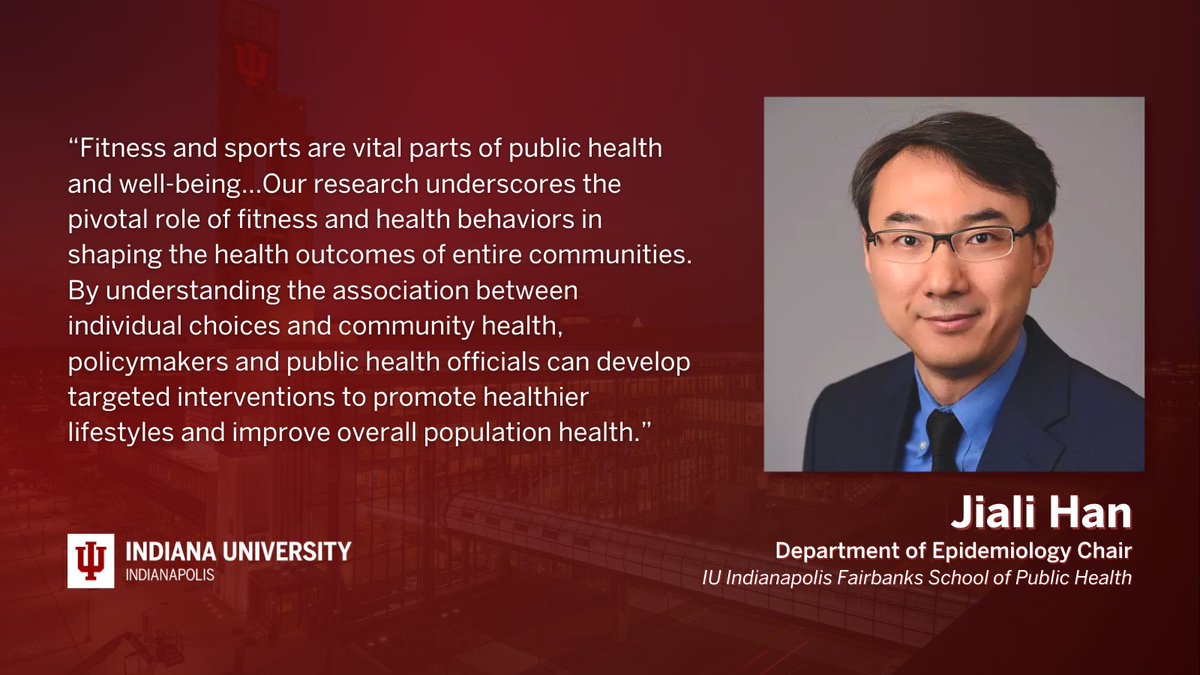 New research out of @FSPH_IU dives into health behaviors, fitness and the built environments of major U.S. cities and the link between those factors. Read more: bit.ly/3QoN1bi