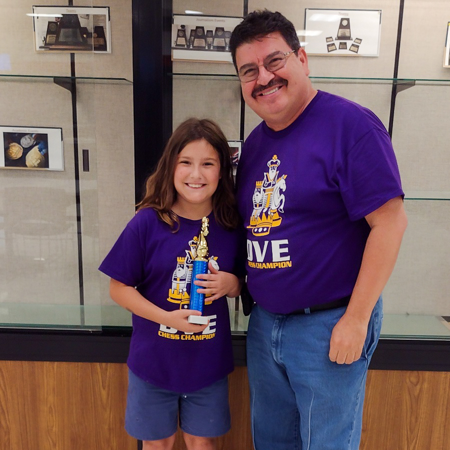 Congratulations to the DVE Owls on winning 1st place at the Chess Federation Tournament held at Del-Valle High School this past Saturday! Santiago Nava and Lucas Caleb Aleman won medals for winning 3 matches, and Athena Jones took home the tournament's honesty trophy.