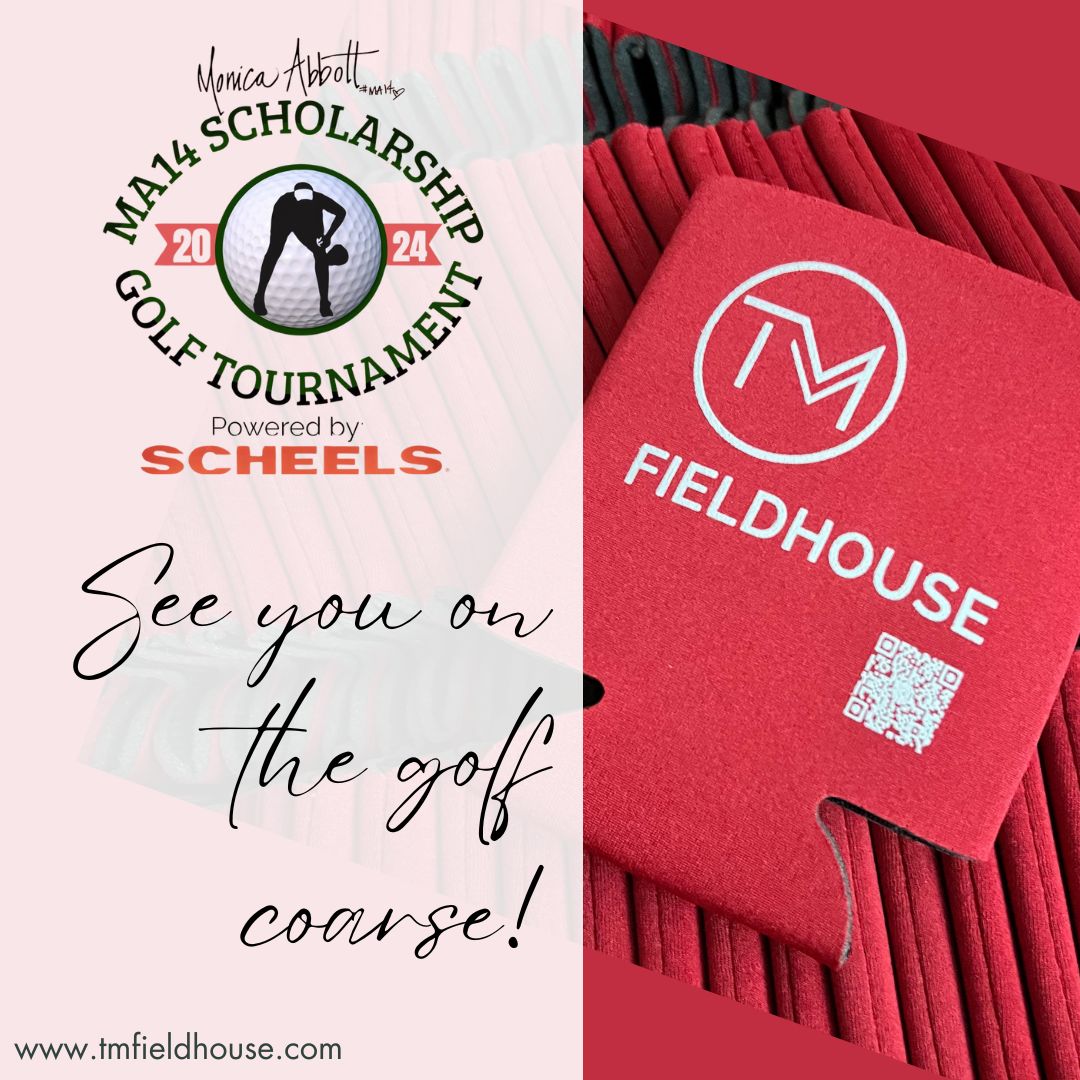 Just 6 days away from the @MonicaAbbott Golf Tournament! Come be a part of the day and be sure to check out those beverage carts sponsored by TM Fieldhouse and grab a TM Fieldhouse coozie! See you on the golf course! #TMFieldhouse #MA14 #TMFCoozie #comingfall2024 #wegolftoo