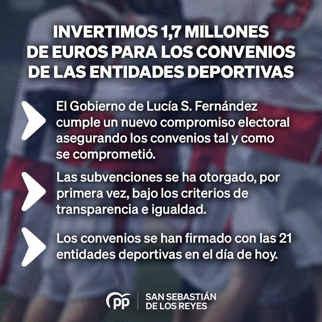 ✅ Los convenios con los clubes deportivos ya son una realidad. Invertimos 1,7 millones de euros para el fomento del deporte de base. 🔝 Un nuevo compromiso cumplido del Gobierno de @lsfernandeza.