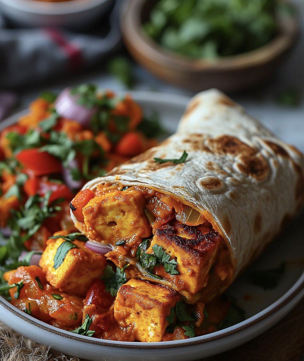 🌶️ Tandoori Tofu Tikka Wraps 🌯