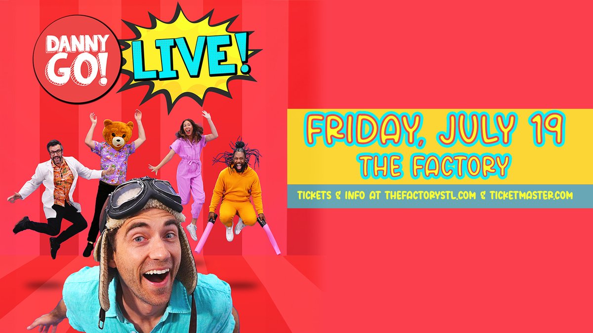 🎉 𝙅𝙐𝙎𝙏 𝘼𝙉𝙉𝙊𝙐𝙉𝘾𝙀𝘿 | Danny Go! brings their educational children’s show to #TheFactorySTL on Fri. July 19 for a night filled with music, movement & silliness! 🚨 PRESALE SIGNUP | fctry.live/DannyGoPresale 🎟️ Tickets On Sale Fri. (05.03) | fctry.live/DannyGo