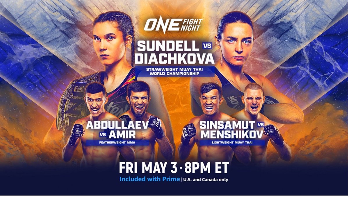 Friday, @PrimeVideo and @ONEChampionship will bring the action to the ring! ONE Fight Night 22: Sundell vs. Diachkova will feature 11 high-stakes battles across the entire combat sports spectrum with MMA, Muay Thai, kickboxing and submission grappling bouts. Details 🔗:…