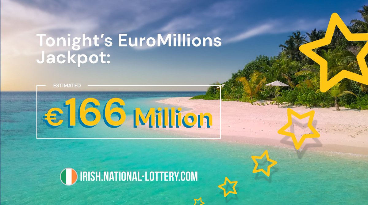 🚨The #EuroMillions jackpot has now reached €166 million! 🌟
You could win much bigger prizes in tonight's draw, so hurry up! Follow this link for tickets 👉 irish.national-lottery.com/euromillions

#irishlottery #irishlotto #luckoftheirish #luckyirish #irishmillionaire #irelandnews #irishnews