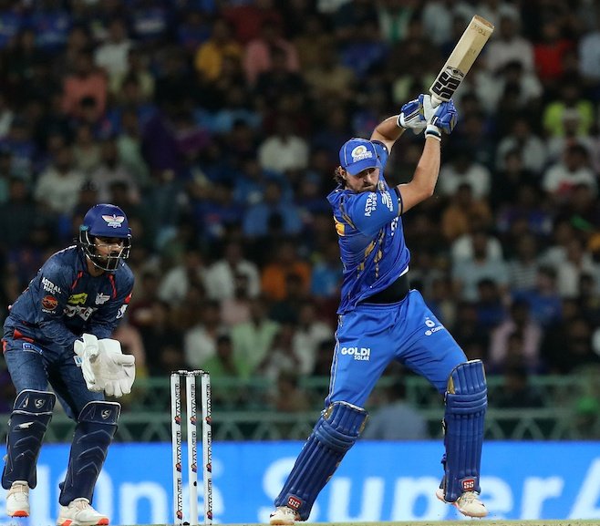 Well played Tim David brother. Took Mumbai Indians to a respectable total. Winning is still not possible but well played.
