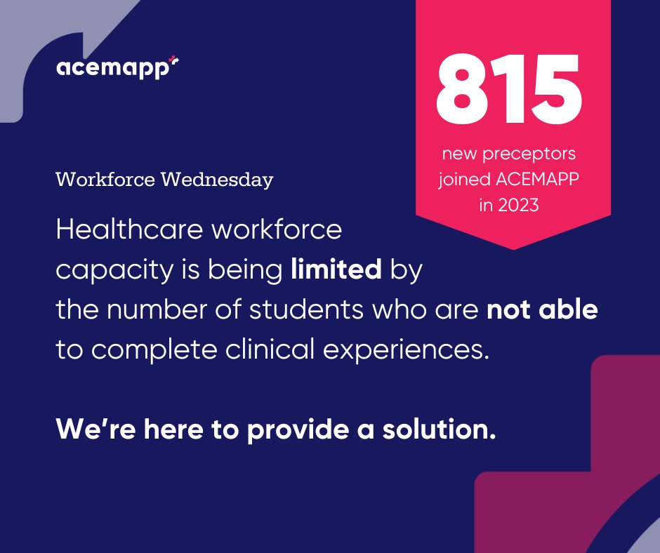 ACEMAPP offers a data-driven yet simplified approach to scheduling, onboarding, and even recruitment. In 2023, clinical sites added 815 new preceptors to help quantify the important work being done by these professionals! #preceptors #clinicaleducation #workforcewednesday