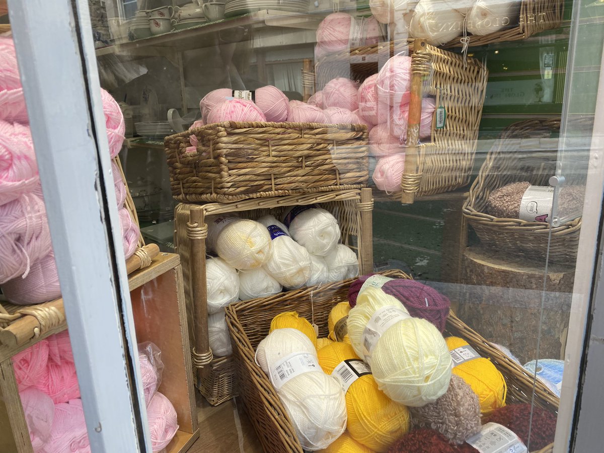 A window full of wool
“It’s lovely wool ..It’s half the price of other shops”said a happy shopper returning  for more🧶🧶
#Oxfam #Hexham. #happyshopper