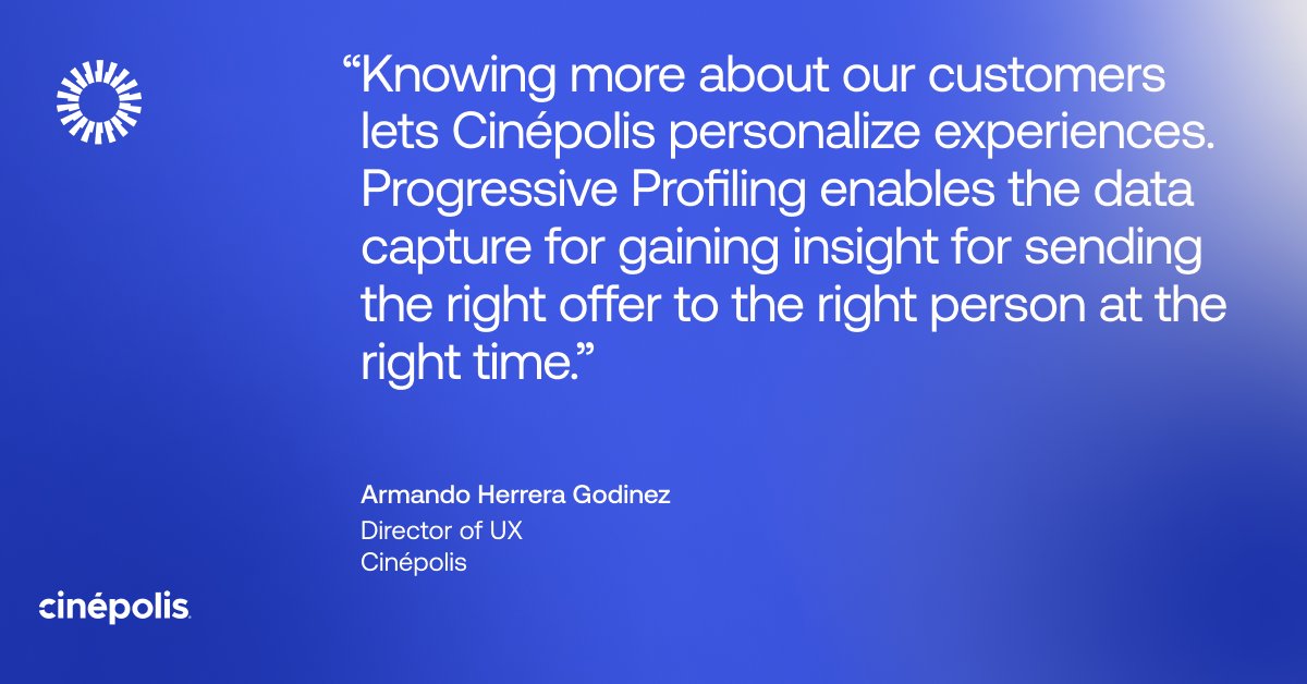 Okta’s Progressive Profiling lets @CinepolisUSA simultaneously collect profile data and better understand their customers. 🤝 The team delivers personalized experiences to loyalty members, leading to an increase in average ticket revenue per member. 👏📈 bit.ly/48qvqWn