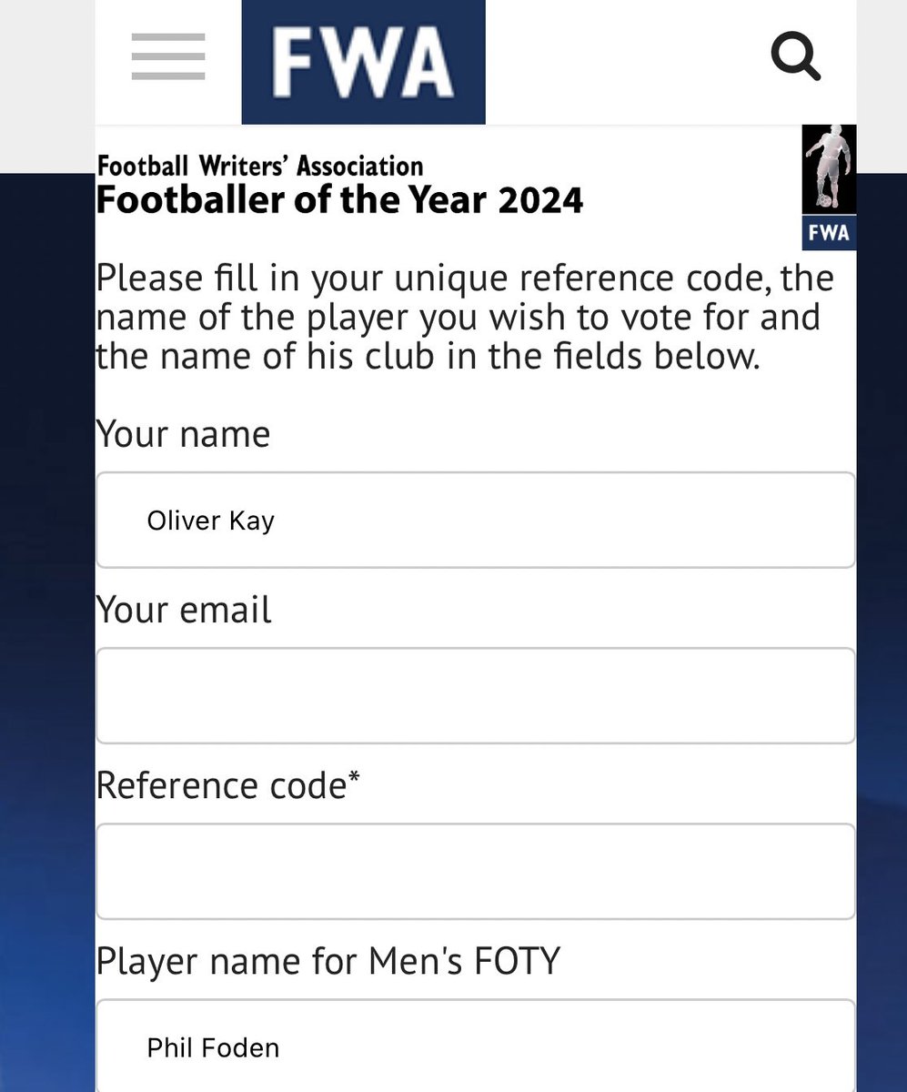 Changed my mind 10x before deciding on my vote for @theofficialfwa Men’s Footballer of the Year. A couple of months ago, I would have said Rodri or Van Dijk, but ended up considering Saliba, Gabriel, Odegaard, Bernardo, Rice, Watkins and Palmer before settling on … Phil Foden
