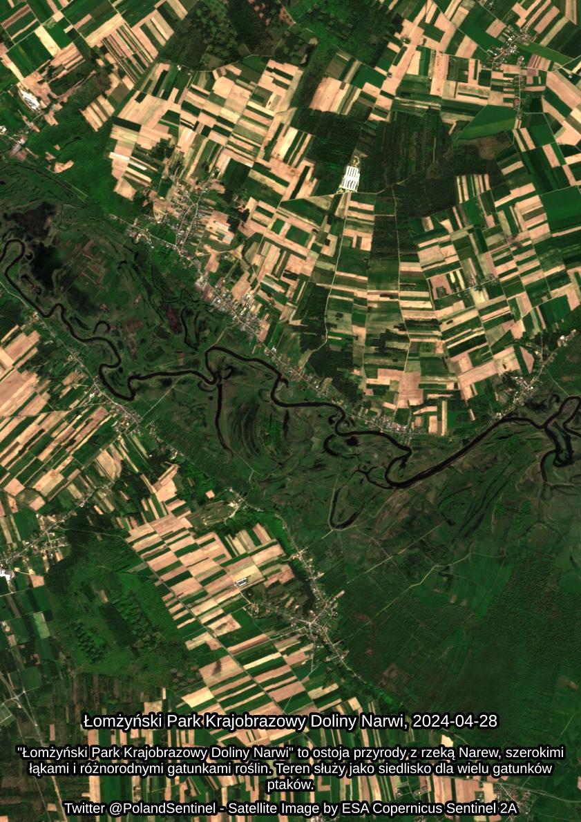 Łomżyński Park Krajobrazowy Doliny Narwi - 2024-04-28 - Satellite Image by ESA Sentinel 2A - #SatelliteImagery #Copernicus #Sentinel2