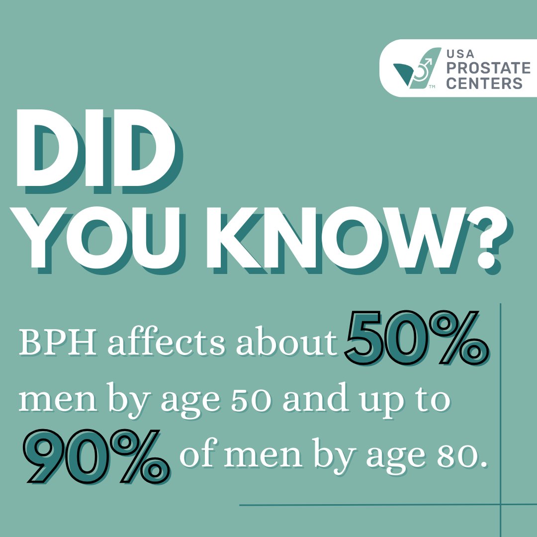 BPH is more common than you think, yet treatment-seeking remains low. Don’t let BPH hold you back any longer.💚

👉 Visit our website to schedule an appointment: bit.ly/3JLwASp

#USAProstateCenters #Prostate #EnlargedProstate #BPH #BenignProstaticHyperplasia