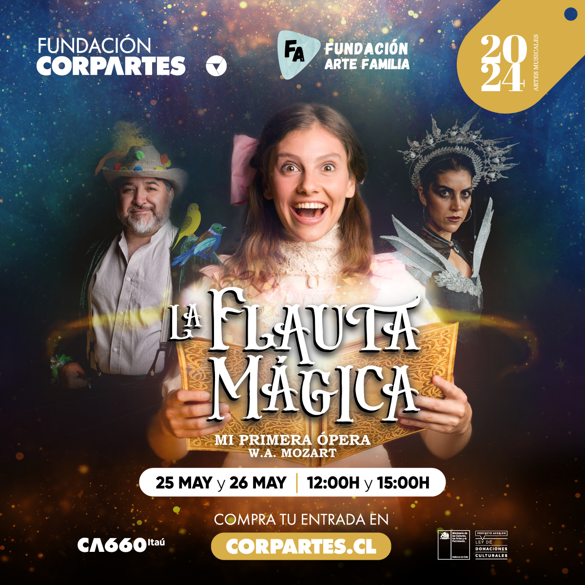 ¡UNA DE LAS ÓPERAS MÁS FASCINANTES DEL MUNDO!🎼😍
El próximo 25 y 26 de mayo llega al Teatro #CA660 'La flauta mágica, mi primera ópera', una experiencia única adaptada para la familia y la infancia.

🎟️¡Corre por tus entradas!: ticketplus.cl/events/la-flau…

#Ópera #Chile
#LasCondes