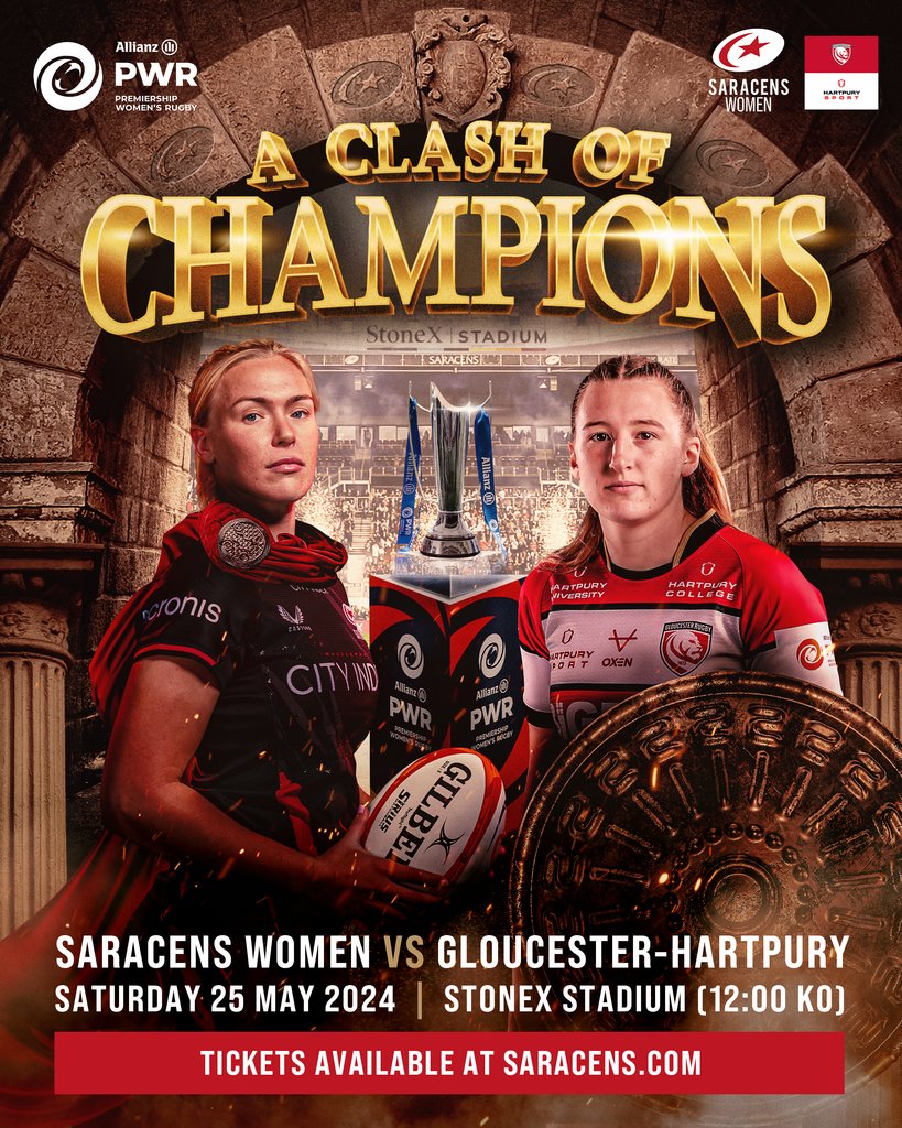 A massive final 🏡 match of the season in store! It's a Clash of Champions on 2️⃣5️⃣ May. Tickets on sale now. 👇️ 🎟️: bit.ly/4asFGPN #YourSaracens💫