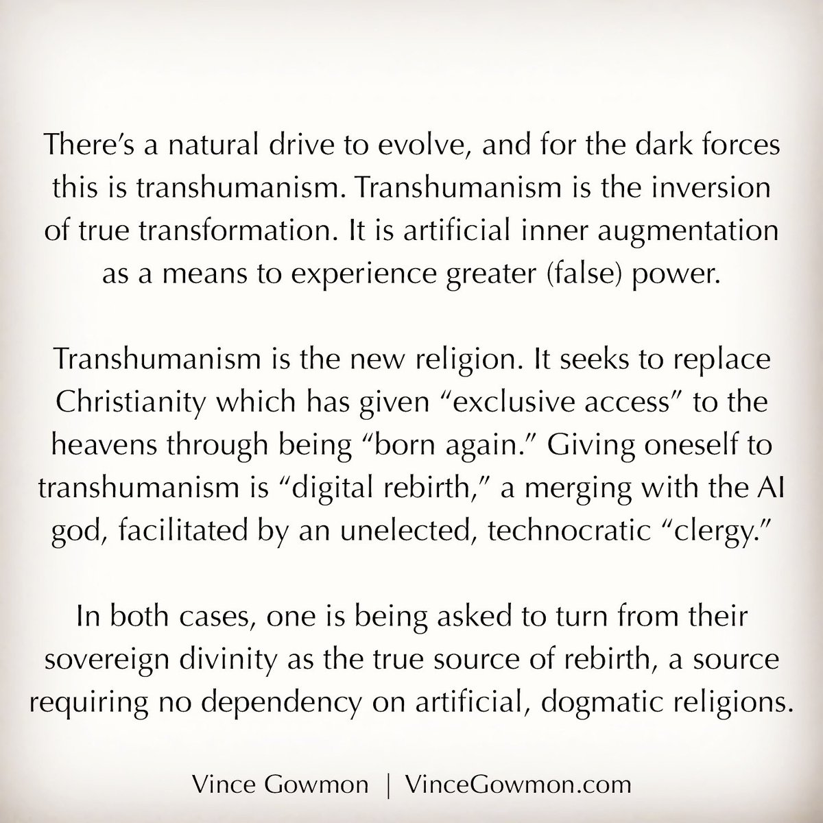 This is one reason there is an attack on Christianity — because the dark forces want to replace any dependencies on or allegiances to other godly authorities with a complete dependence on and allegiance to their AI god.

#dystopia #matrix #tyranny #AI #bornagain