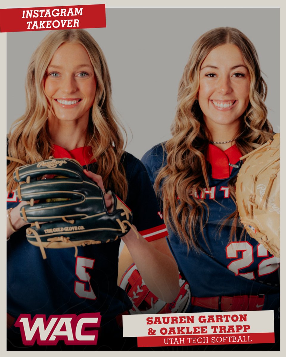 🥎 Follow along with Sauren Garton and Oaklee Trapp of @UtahTech_SB tomorrow on our Instagram stories!   
📆 May 1
📲 instagram.com/wacsports 
#OneWAC x #WACsb