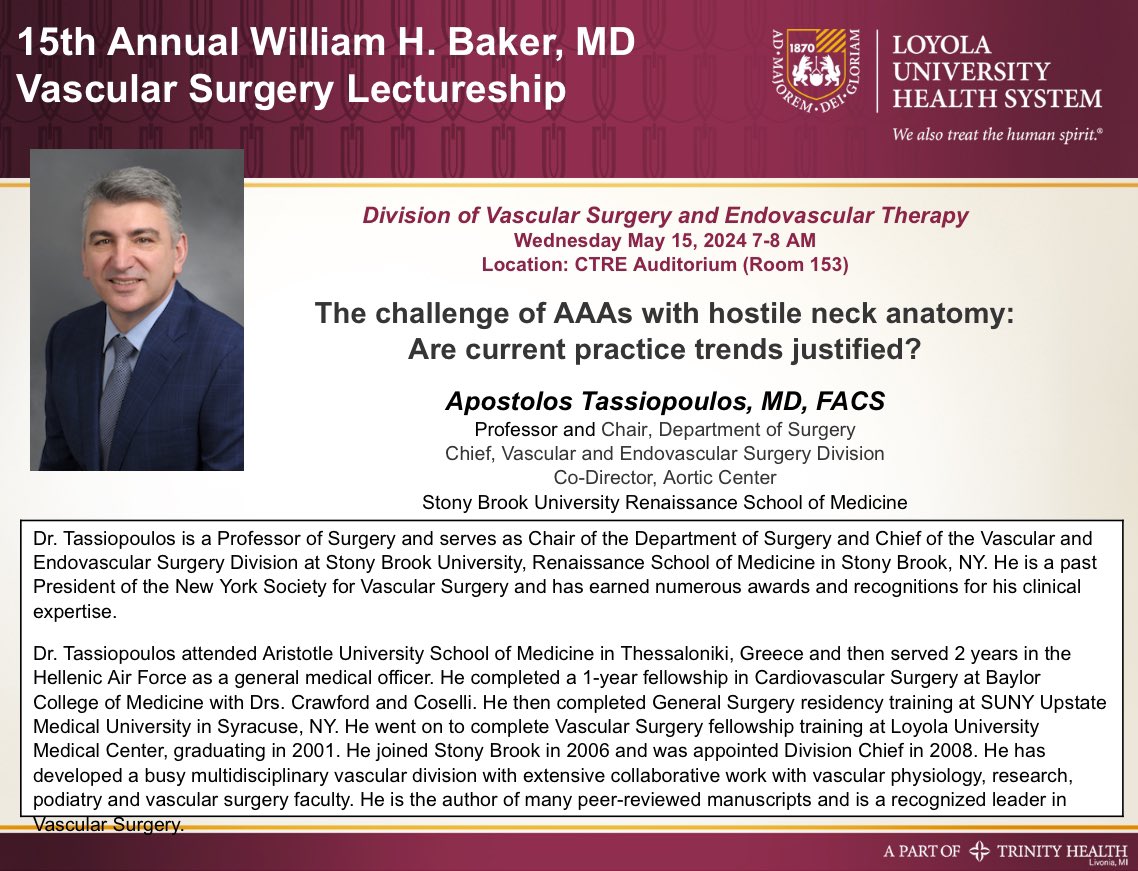 Loyola Vascular Surg (@loyolavascular) on Twitter photo Loyola Vascular is proud to invite back one of our fellowship program alumni to deliver this year’s William H. Baker lecture! <a href="/BAulivolaMD/">Bernadette Aulivola</a> <a href="/VivianGahtanMD/">Vivian Gahtan</a> <a href="/cfbechara/">cfbechara</a> <a href="/msoultmd/">Michael Soult</a> <a href="/LKoreptaMD/">Lindsey Korepta, MD</a> <a href="/loyolasurg_dept/">Loyola's Department of Surgery</a> Loyola Vascular is proud to invite back one of our fellowship program alumni to deliver this year’s William H. Baker lecture! <a href="/BAulivolaMD/">Bernadette Aulivola</a> <a href="/VivianGahtanMD/">Vivian Gahtan</a> <a href="/cfbechara/">cfbechara</a> <a href="/msoultmd/">Michael Soult</a> <a href="/LKoreptaMD/">Lindsey Korepta, MD</a> <a href="/loyolasurg_dept/">Loyola's Department of Surgery</a>