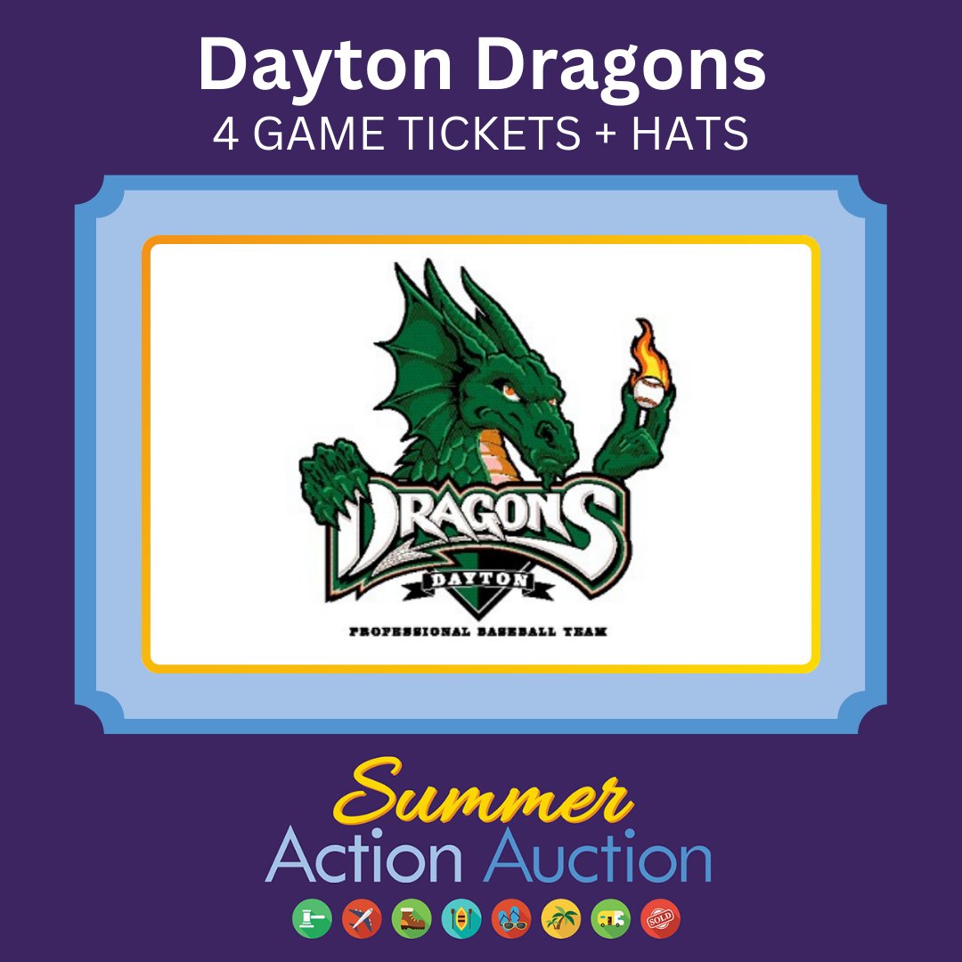 We've got an awesome gift up for bid in our Summer Action Auction for all you baseball fans from the Dayton Dragons: e.givesmart.com/events/v4c/i/_…. Bidding opens up tomorrow and closes on Sunday, May 5th.