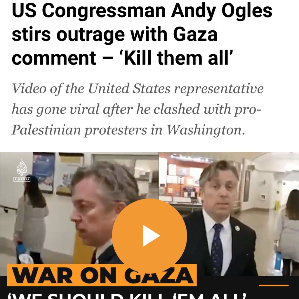 What an embarrassment of a Congress when not even a single representative tried to censure @TimWalberg and @AndyOgles for their horrific comments on Palestinians.

The house now wants to censure two Muslim congresswomen for statements taken out context.