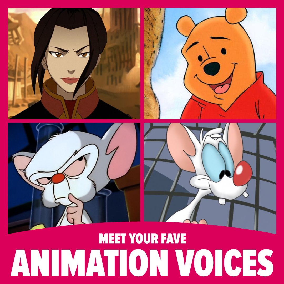 Looks like animated characters have escaped to the real world. Meet the voices of Azula (Grey Delisle), Winnie the Pooh (Jim Cummings), Pinky (Rob Paulsen), and the Brain (Maurice LaMarche) at #FANEXPOChicago this August. Get your #tickets now: spr.ly/6016b0Ebm