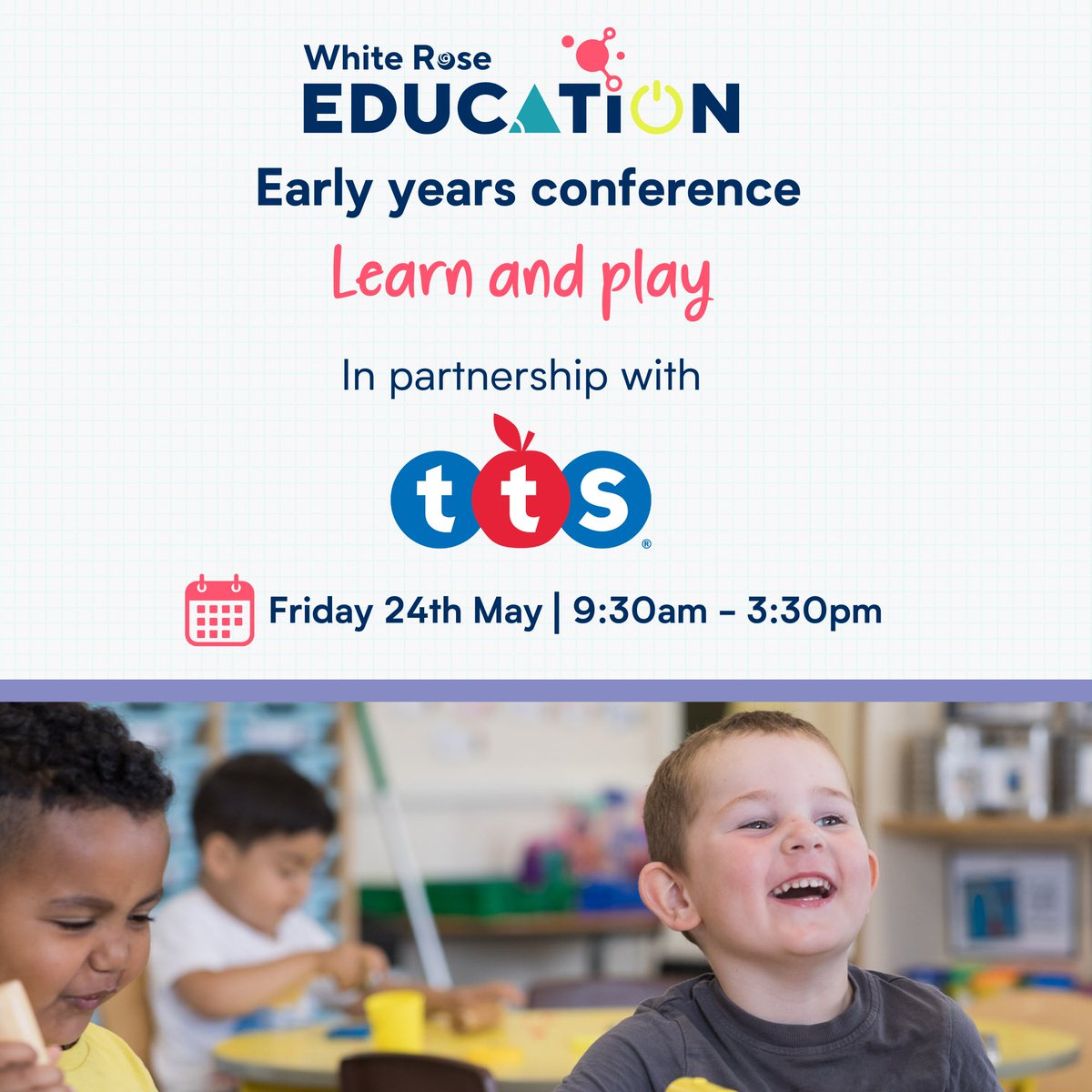 We are thrilled to partner with @TTSresources for our 'Learn and play' EYFS conference 🧩 Join us on 24th May for a practical and play-based day of workshops, including an exclusive look at our NEW Nursery maths and Reception science schemes. Book now: eu1.hubs.ly/H08T9N_0