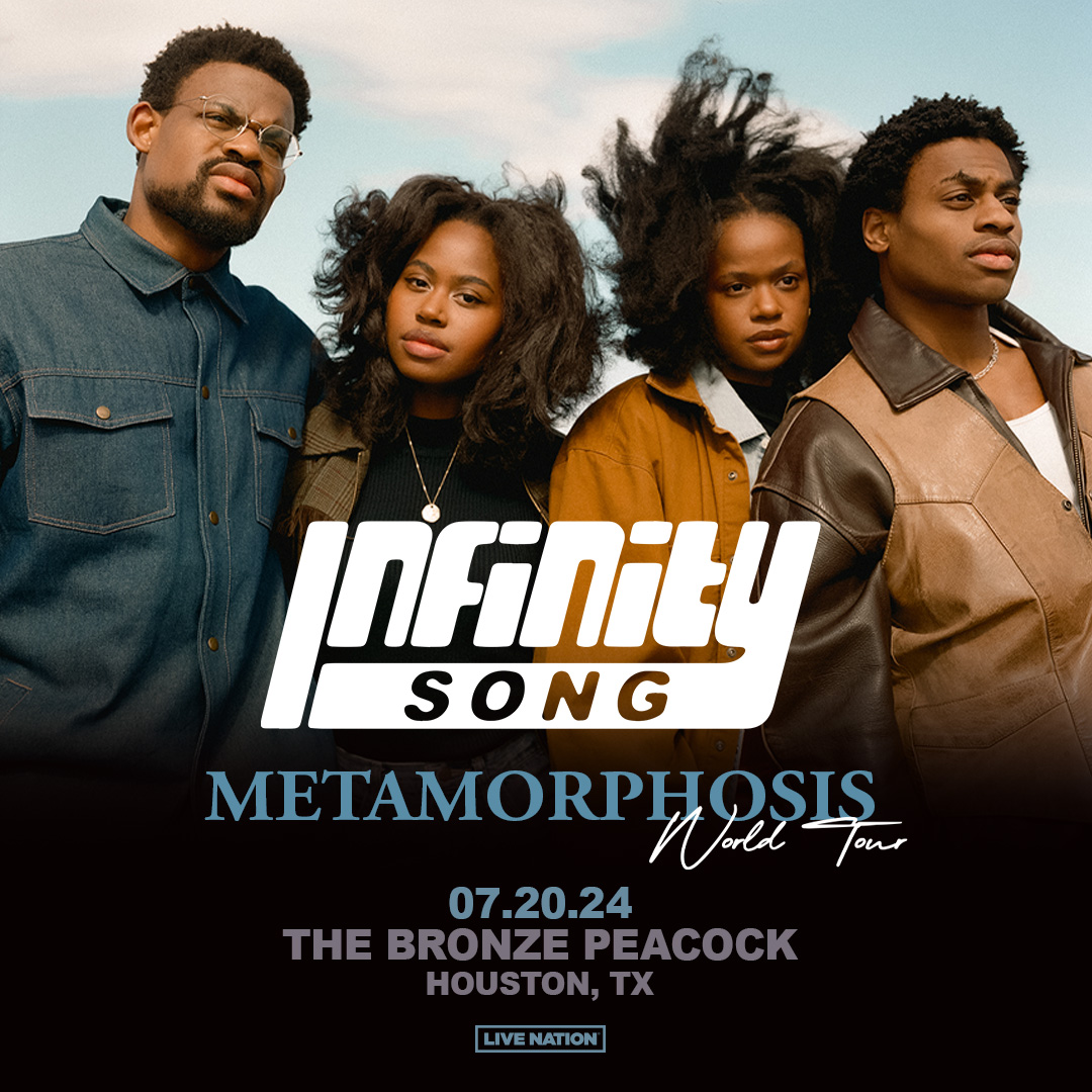JUST ANNOUNCED: Infinity Song in Bronze Peacock at House of Blues Houston on Saturday, July 20! 🎵 Presale: Wed, 5/1 at 10AM | Code: SOUNDCHECK 🎵 On sale: Fri, 5/3 at 10AM 🎟️livemu.sc/4dycj0H