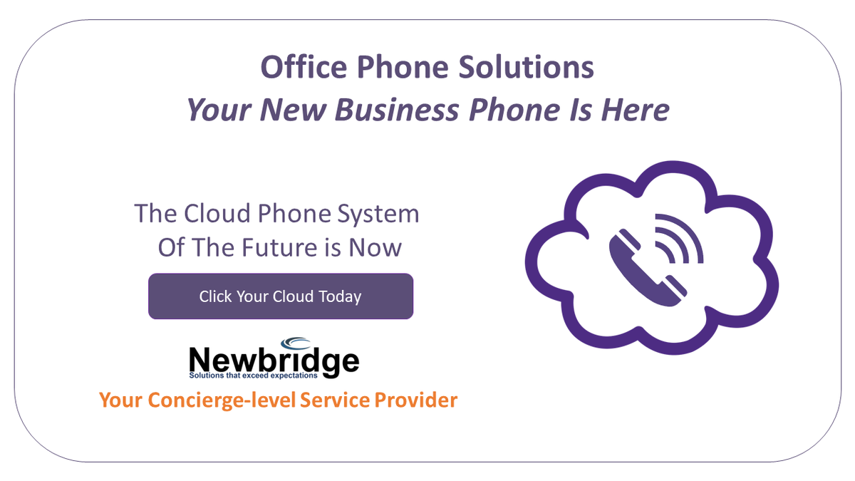 newbridgebusinesssolutions.com/unified-commun…
The Cloud Phone System of the future is here NOW! #Newbridge #conciergelevelservice #clickyourcloud #officephones #contactcenters #callcenters